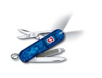 Нож-брелок VICTORINOX Swiss Lite, 58 мм, 8 функций, полупрозрачный синий