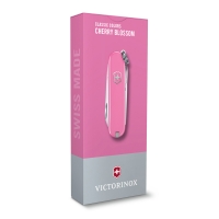 Нож-брелок Victorinox в подарочной коробке Classic SD Colors Cherry Blossom, 58 мм, 7 функций, розовый