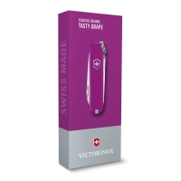 Нож-брелок Victorinox в подарочной коробке Classic SD Colors Tasty Grape, 58 мм, 7 функций, сливовый