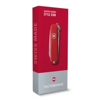 Нож-брелок Victorinox в подарочной коробке Classic SD Colors Style Icon, 58 мм, 7 функций, красный