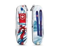 Лимитированный перочинный нож-брелок VICTORINOX Classic "Ski Race", 58 мм, 7 функций, коллекция 2020 года