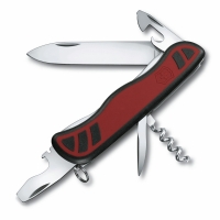 Нож перочинный VICTORINOX Nomad Grip, 111 мм, 9 функции, с фиксатором, красный с чёрным