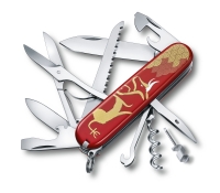 Лимитированный нож VICTORINOX Huntsman Год быка 2021, 91 мм, 16 функций, красный