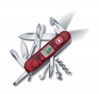 Швейцарский нож с часами VICTORINOX Traveller Lite, 91 мм, 29 функций, полупрозрачныйо красный