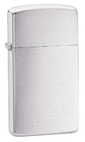 Зажигалка ZIPPO Slim® с покрытием Brushed Chrome, латунь/сталь, серебристая, матовая, 30х10x55 мм