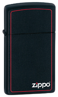 Зажигалка ZIPPO Slim® с покрытием Black Matte, латунь/сталь, чёрная, матовая, 30x10x55 мм