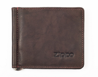Зажим для денег ZIPPO, коричневый, натуральная кожа, 10,5x1x9 см