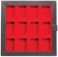 Кейс коллекционера для 12 зажигалок ZIPPO, чёрный, натуральная кожа, 24,5x3x24,5 см