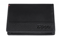 Визитница ZIPPO с защитой от сканирования RFID, чёрная, натуральная кожа, 10,5×1,5×7,5 см