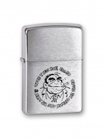 Зажигалка ZIPPO Горилла, с покрытием Brushed Chrome, латунь/сталь, серебристая, матовая, 36x12x56 мм