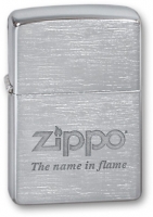 Зажигалка ZIPPO Name In Flame, с покрытием Brushed Chrome, латунь/сталь, серебристая, 36x12x56 мм