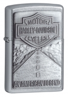 Зажигалка ZIPPO Harley-Davidson®, с покрытием Street Chrome™, латунь/сталь, серебристая, 36x12x56 мм