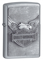Зажигалка ZIPPO Harley-Davidson®, с покрытием Street Chrome™, латунь/сталь, серебристая, 36x12x56 мм