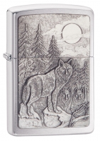 Зажигалка ZIPPO Classic с покрытием Brushed Chrome, латунь/сталь, серебристая, матовая, 36x12x56 мм