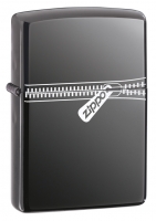 Зажигалка ZIPPO Classic с покрытием Black Ice ®, латунь/сталь, чёрная, глянцевая, 36x12x56 мм