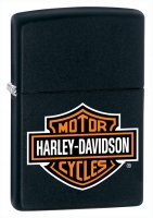 Зажигалка ZIPPO Harley-Davidson®, с покрытием Black Matte, латунь/сталь, чёрная, 36x12x56 мм