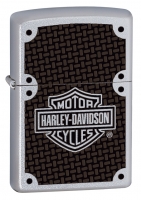 Зажигалка ZIPPO Harley-Davidson® с покрытием Satin Chrome™, латунь/сталь, серебристая, 36x12x56 мм