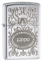 Зажигалка ZIPPO Crown Stamp™ с покрытием High Polish Chrome, латунь/сталь, серебристая, 36x12x56 мм