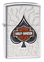 Зажигалка ZIPPO Harley-Davidson®, латунь с покрытием High Polish Chrome, серебристая, 36x12x56 мм