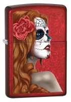 Зажигалка ZIPPO Classic с покрытием Candy Apple Red™, латунь/сталь, красная, глянцевая, 36x12x56 мм