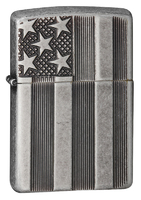 Зажигалка ZIPPO Armor™ с покрытием Antique Silver Plate™, латунь/сталь, серая, матовая, 36x12x56 мм