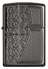 Зажигалка ZIPPO Armor™ с покрытием Black Ice®, латунь/сталь,чёрная, глянцевая, 36x12x56 мм