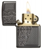 Зажигалка ZIPPO Armor™ с покрытием Black Ice®, латунь/сталь,чёрная, глянцевая, 36x12x56 мм