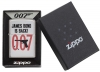 Зажигалка ZIPPO James Bond с покрытием Brushed Chrome, латунь/сталь, серебристая, 36x12x56 мм