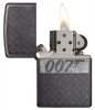 Зажигалка ZIPPO James Bond с покрытием Black Ice®, латунь/сталь, чёрная, глянцевая, 36x12x56 мм