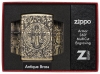 Зажигалка ZIPPO Armor® с покрытием Antique Brass, латунь/сталь, золотистая, матовая, 36x12x56 мм