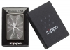 Зажигалка ZIPPO Classic с покрытием Black Ice®, латунь/сталь, чёрная, глянцевая, 36x12x56 мм