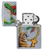 Зажигалка ZIPPO Dragon Design с покрытием Street Chrome™, латунь/сталь, серебристая, 36x12x56 мм