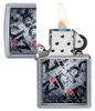 Зажигалка ZIPPO Diamond с покрытием Street Chrome™, латунь/сталь, серебристая, матовая, 36x12x56 мм