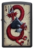 Зажигалка ZIPPO Dragon Ace с покрытием Black Matte, латунь/сталь, чёрная, матовая, 36x12x56 мм