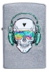 Зажигалка ZIPPO Skull Headphone с покрытием Street Chrome™, латунь/сталь, серебристая, 36x12x56 мм