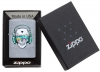 Зажигалка ZIPPO Skull Headphone с покрытием Street Chrome™, латунь/сталь, серебристая, 36x12x56 мм