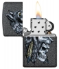 Зажигалка ZIPPO Wolf Skull с покрытием Iron Stone™, латунь/сталь, серая, матовая, 36x12x56 мм