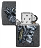 Зажигалка ZIPPO Wolf Skull с покрытием Iron Stone™, латунь/сталь, серая, матовая, 36x12x56 мм