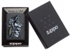 Зажигалка ZIPPO Wolf Skull с покрытием Iron Stone™, латунь/сталь, серая, матовая, 36x12x56 мм