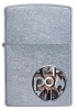 Зажигалка ZIPPO Button с покрытием Street Chrome™, латунь/сталь, серебристая, матовая, 36x12x56 мм