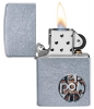 Зажигалка ZIPPO Button с покрытием Street Chrome™, латунь/сталь, серебристая, матовая, 36x12x56 мм