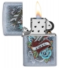 Зажигалка ZIPPO Vintage Tattoo с покрытием Street Chrome™, латунь/сталь, серебристая, 36x12x56 мм