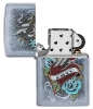 Зажигалка ZIPPO Vintage Tattoo с покрытием Street Chrome™, латунь/сталь, серебристая, 36x12x56 мм