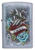 Зажигалка ZIPPO Vintage Tattoo с покрытием Street Chrome™, латунь/сталь, серебристая, 36x12x56 мм