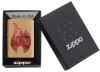 Зажигалка ZIPPO Rusty Flame с покрытием Brushed Brass, латунь/сталь, золотистая, 36x12x56 мм