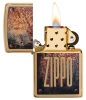 Зажигалка ZIPPO Rusty Plate с покрытием Brushed Brass, латунь/сталь, золотистая, 36x12x56 мм