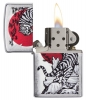 Зажигалка ZIPPO Asian Tiger с покрытием Brushed Chrome, латунь/сталь, серебристая, 36x12x56 мм