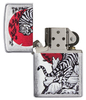 Зажигалка ZIPPO Asian Tiger с покрытием Brushed Chrome, латунь/сталь, серебристая, 36x12x56 мм