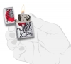 Зажигалка ZIPPO Asian Tiger с покрытием Brushed Chrome, латунь/сталь, серебристая, 36x12x56 мм