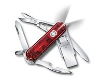 Нож-брелок Victorinox Midnight Manager@work, 58 мм, с USB 3.0/3.1 16 Гб, 11 функций, полупрозрачный красный